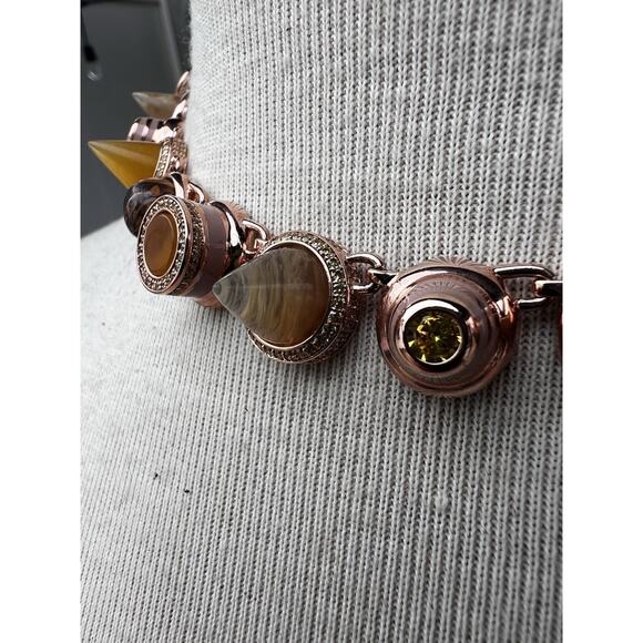 Eddie Borgo Necklace Collage Hematite & Quartz Gold Plated Cabochon Collar $800 - Picture 11 of 14